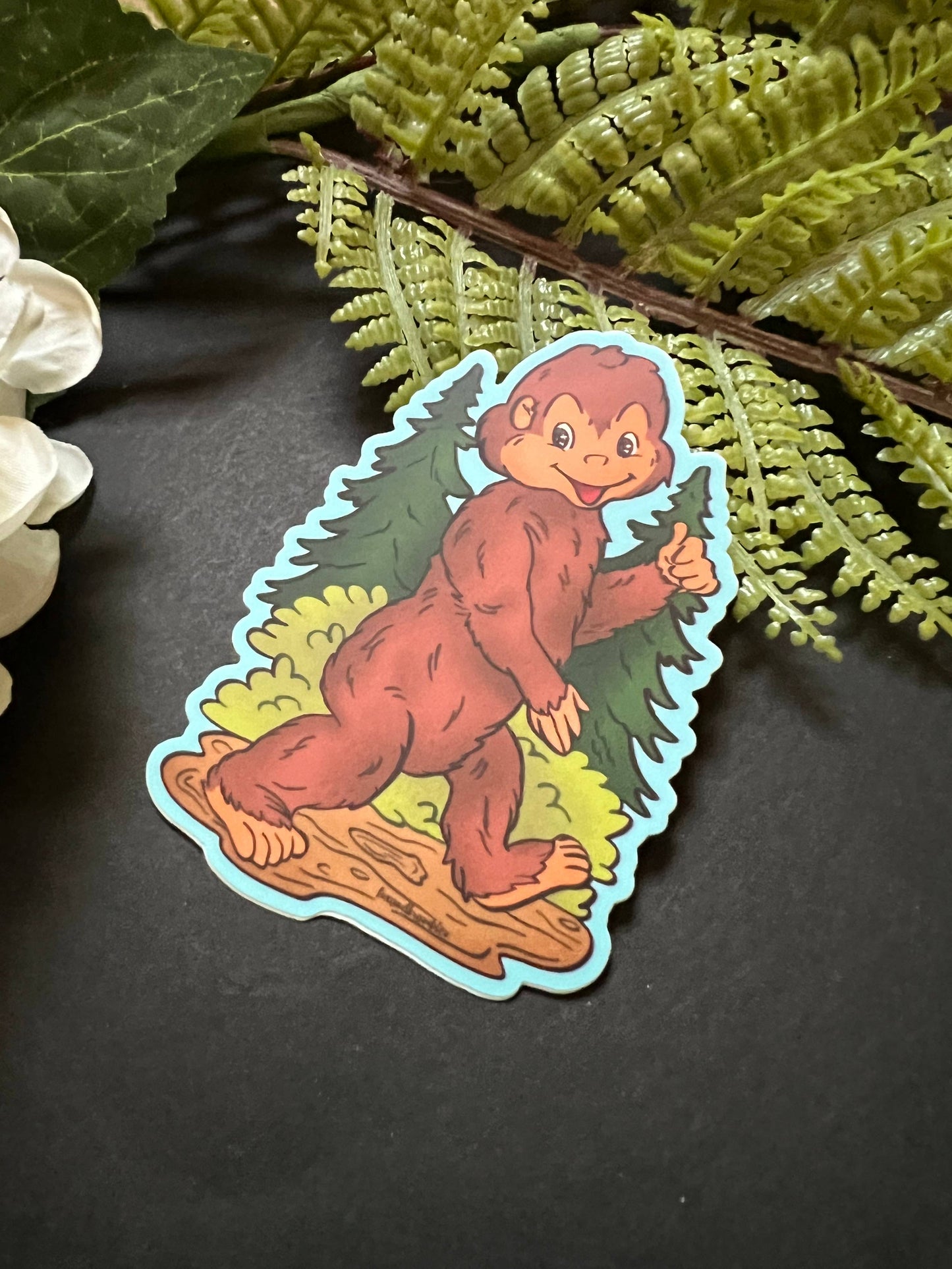 Retro Bigfoot Cryptid Sticker