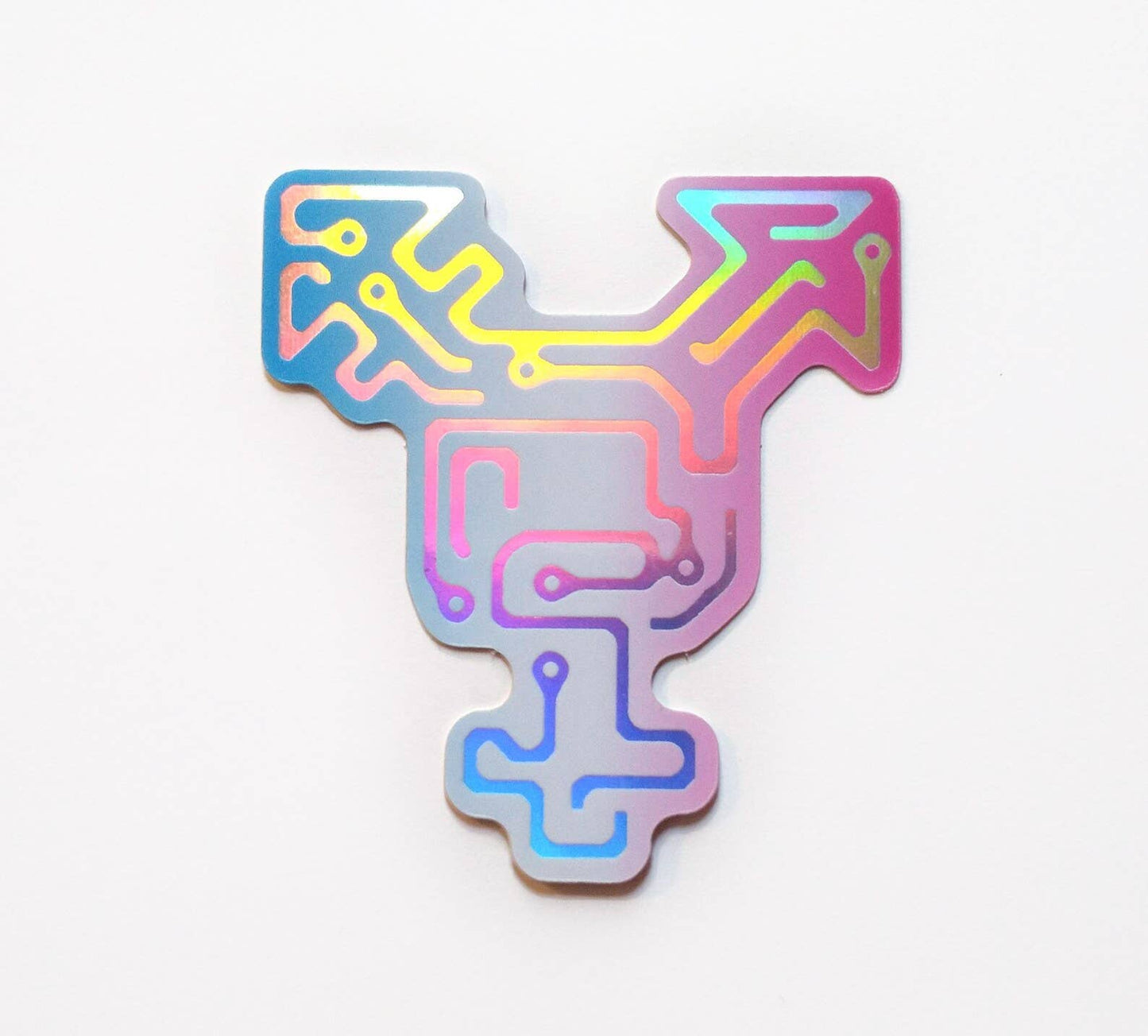 Holographic Trans Cyborg Sticker