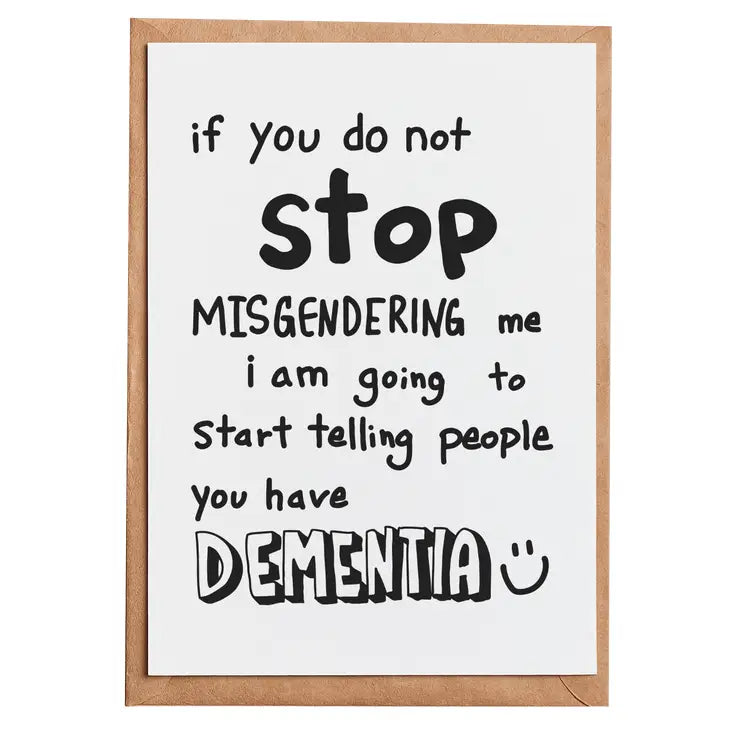 Stop Misgendering Me Card