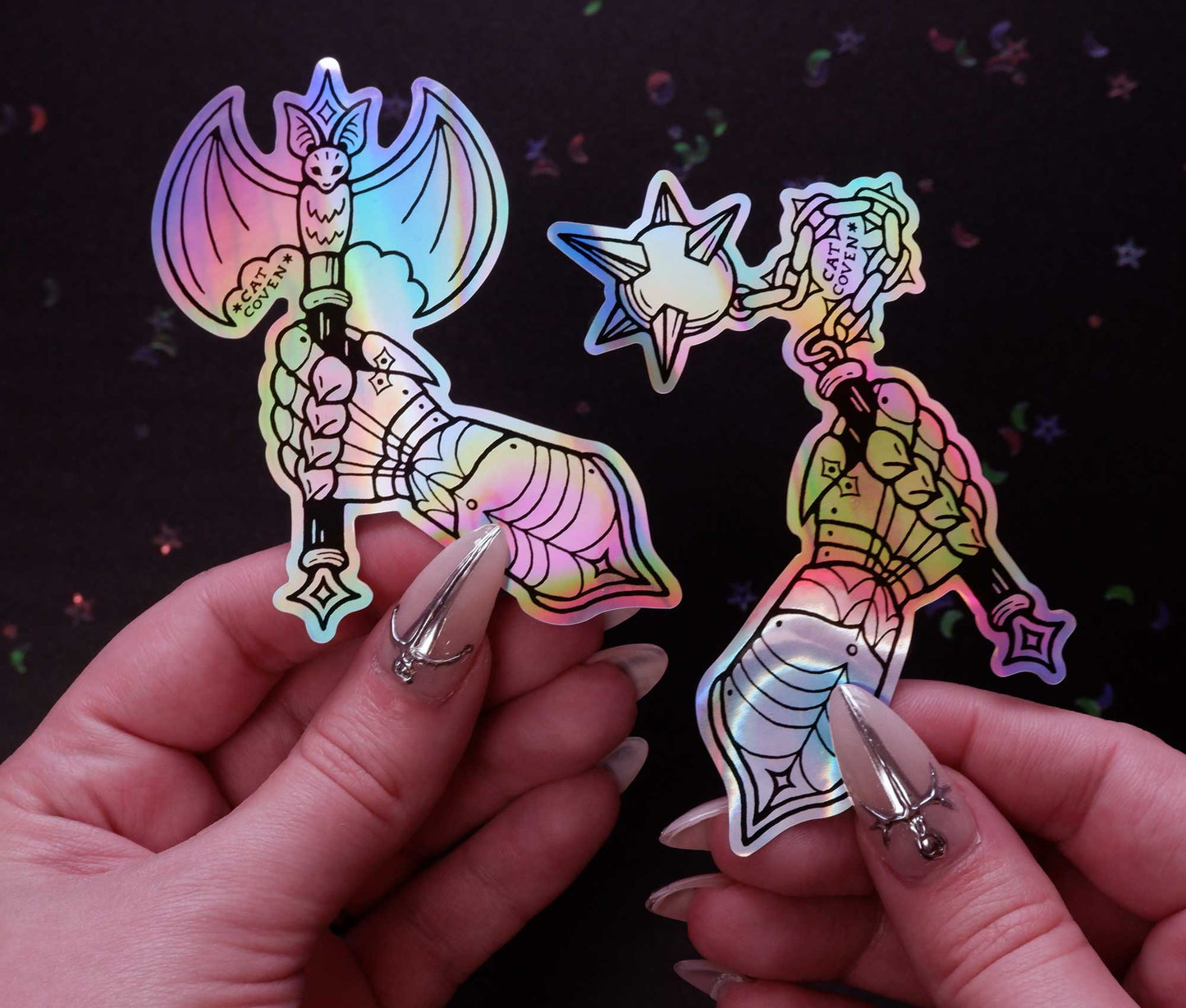 Flail & Gauntlet - Holographic Sticker