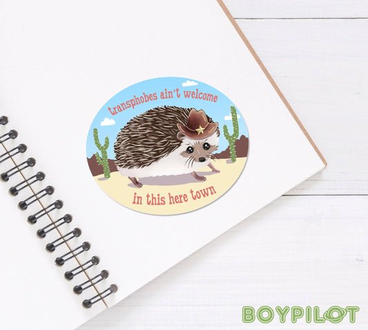 Trans Rights Hedgehog Sticker