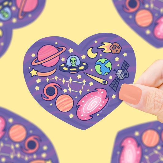 Space Heart Sticker