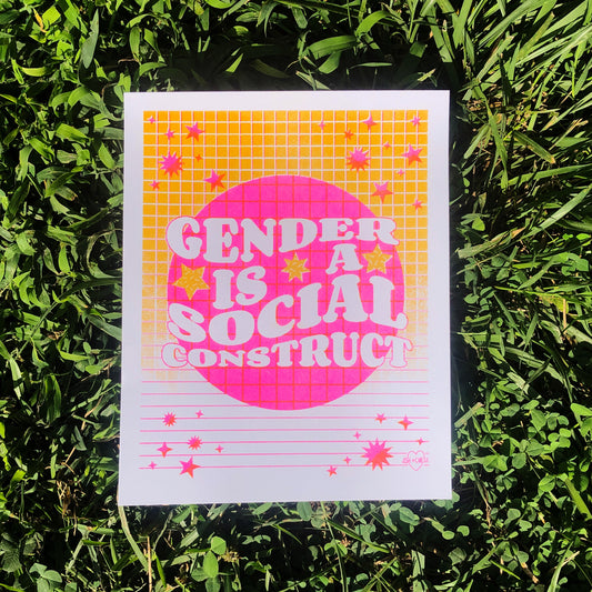 Gender is a Social Construct Risograph Print