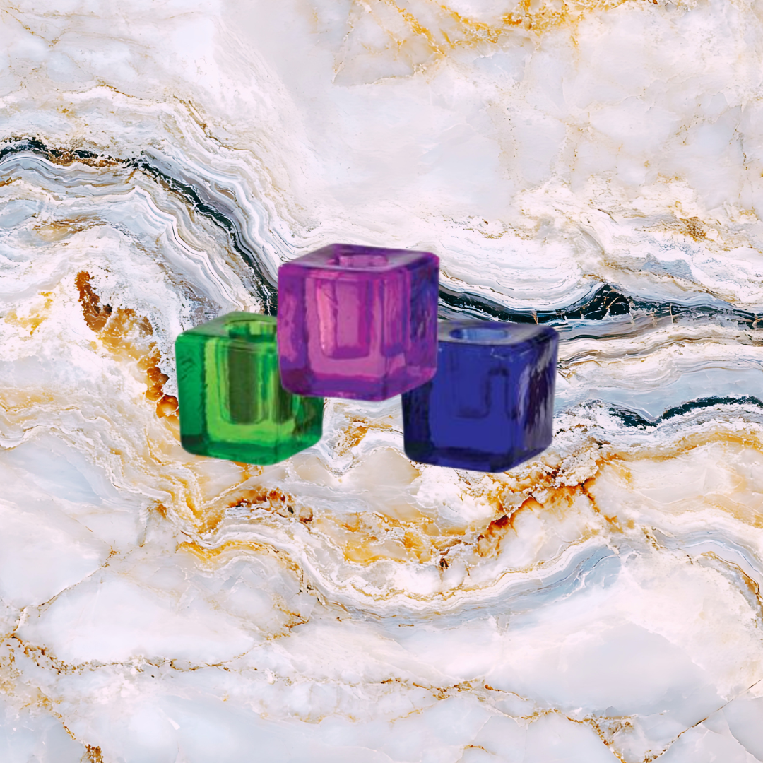 Glass Cube Spell Candle Holder