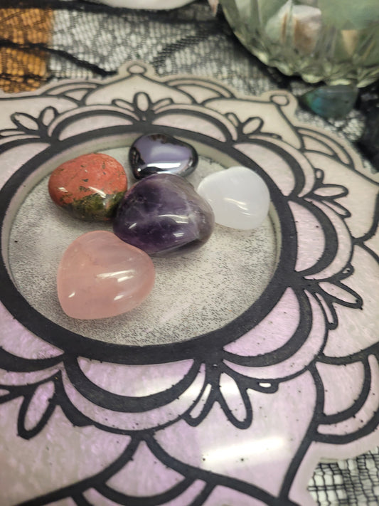 Mini Hearts - Carved Crystals
