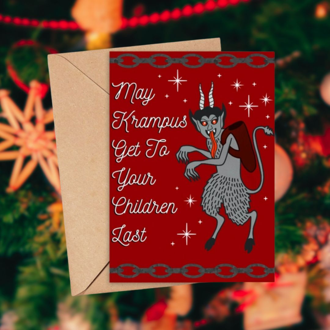 Krampusnacht Blessing Krampus Spooky Christmas Greeting Card