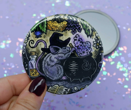 Rat Witch Pocket Mirror