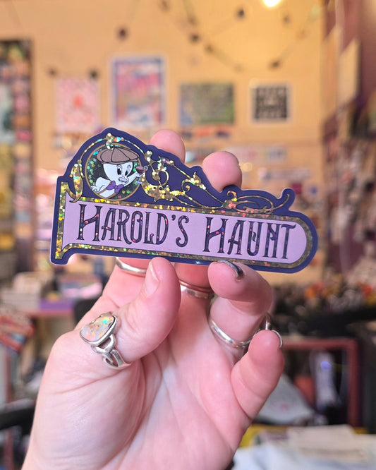 Harold's Haunt Sticker - Harold the Grumpy Ghost