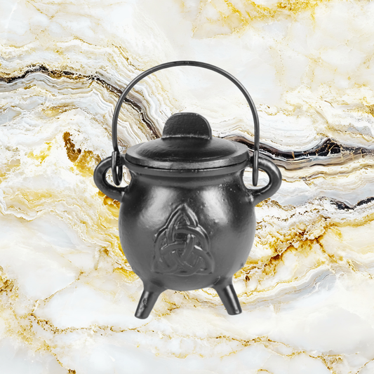 Pot Belly Mini Cauldron with Triquetra